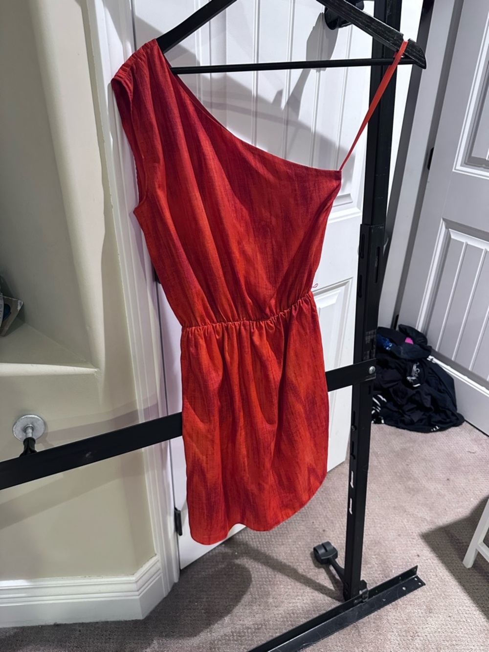 Michael Kors Vibrant Orange One-Shoulder Mini Dress
